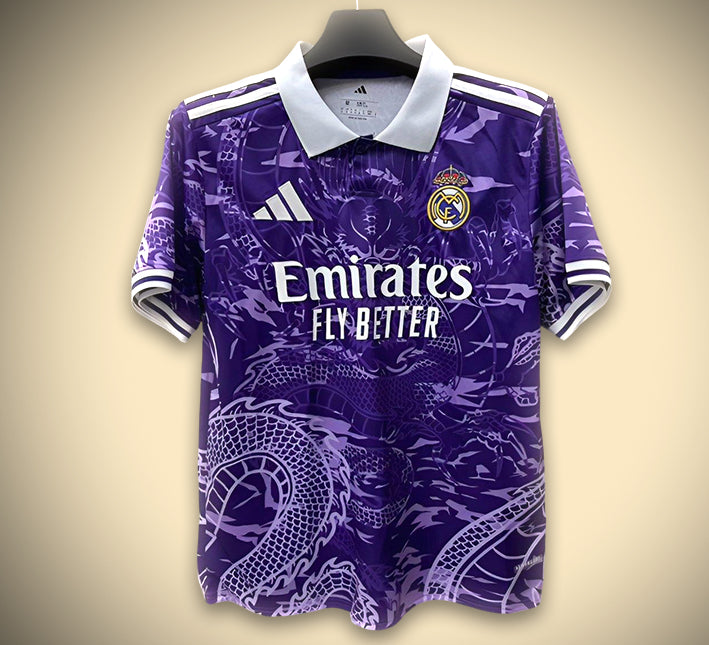 Real Madrid Konzept-Fußballtrikot lila Drachen Edition Saison 2526