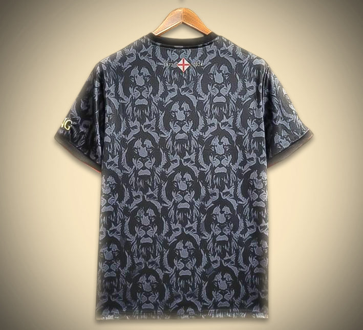 Konzept Trikot England Comma Edition Schwarz 2024 Rückansicht