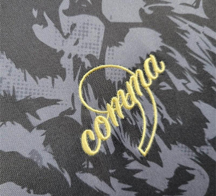Konzept Trikot England Comma Edition Schwarz 2024 Stoffdetail