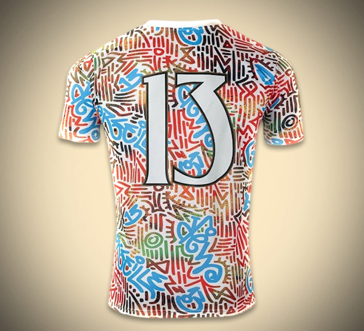 Konzept Trikot Olympique Marseille Africa Edition Saison zweitausendvierundzwanzig fünfundachtzig