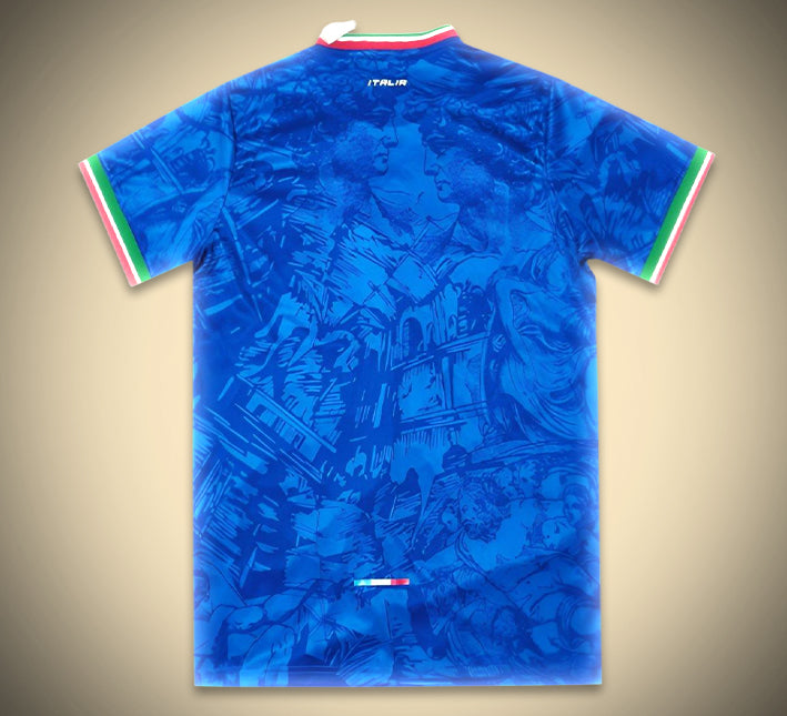 Konzept Trikot Italien Blau Michel Angelo Edition Kollektion 2024 künstlerisches Design