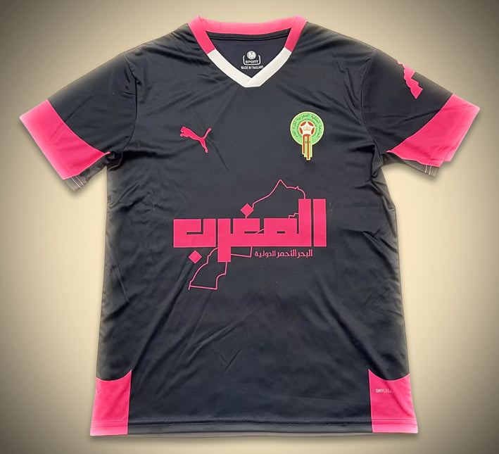 Marokko Konzept-Trikot schwarz und rosa Saison 2025 2026 Fußballtrikot