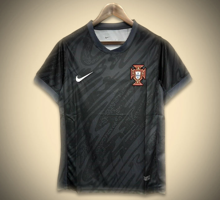 Portugal Torwarttrikot Schwarz 2024-2025 Vorderansicht