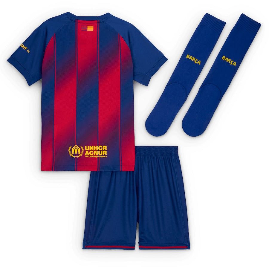 FC Barcelona Kinder Heimtrikot Saison 2025 2026 Trikot und Shorts