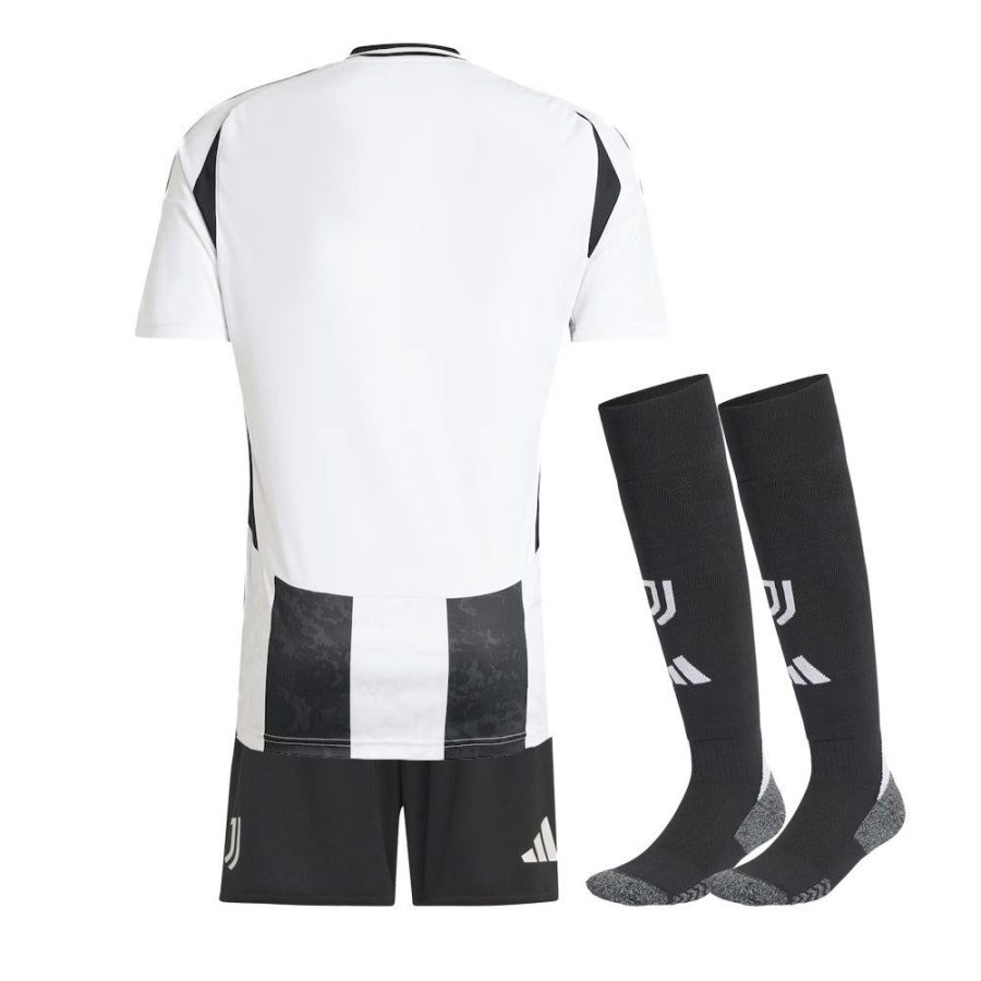Juventus Kinder Heimtrikot Saison 2024 2025 Trikot und Shorts schwarz weiß