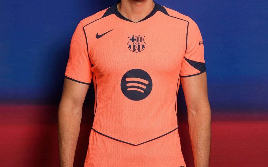 Alternativtrikot FC Barcelona 2025 2026 dritte Farben mit Vereinslogo