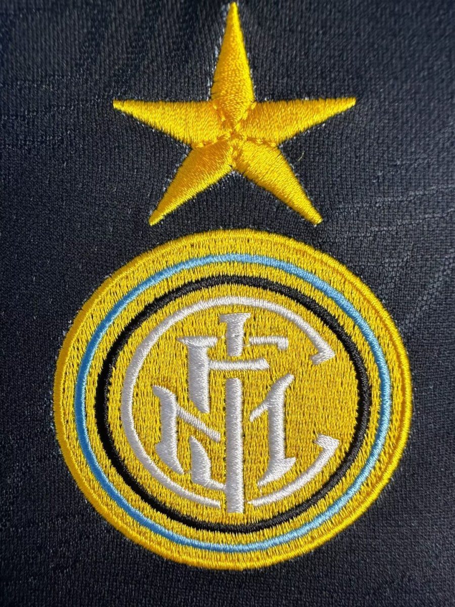 Vintage Inter Mailand blau-schwarzes Trikot 1990er Jahre