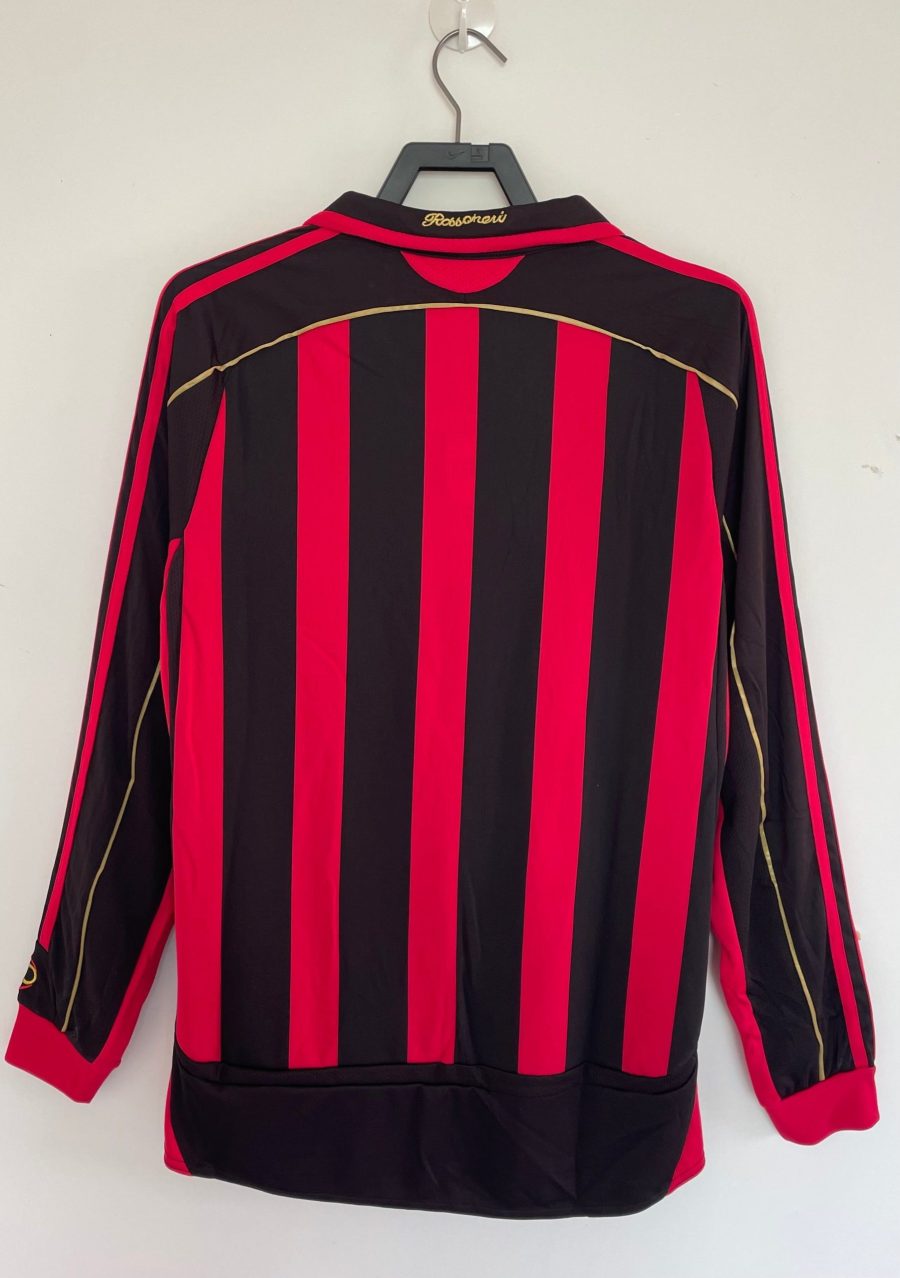 AC Milan Langarm-Heimtrikot 2006/2007 rot-schwarz