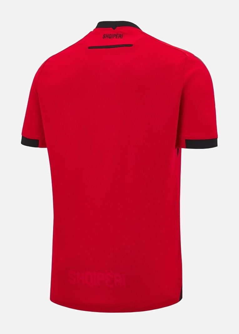 maillot-domicile-albanie-2025-rouge-et-noir-avec-ecusson-de-la-selection Heimtrikot Albanien 2025 rot und schwarz mit Nationalmannschaftsabzeichen