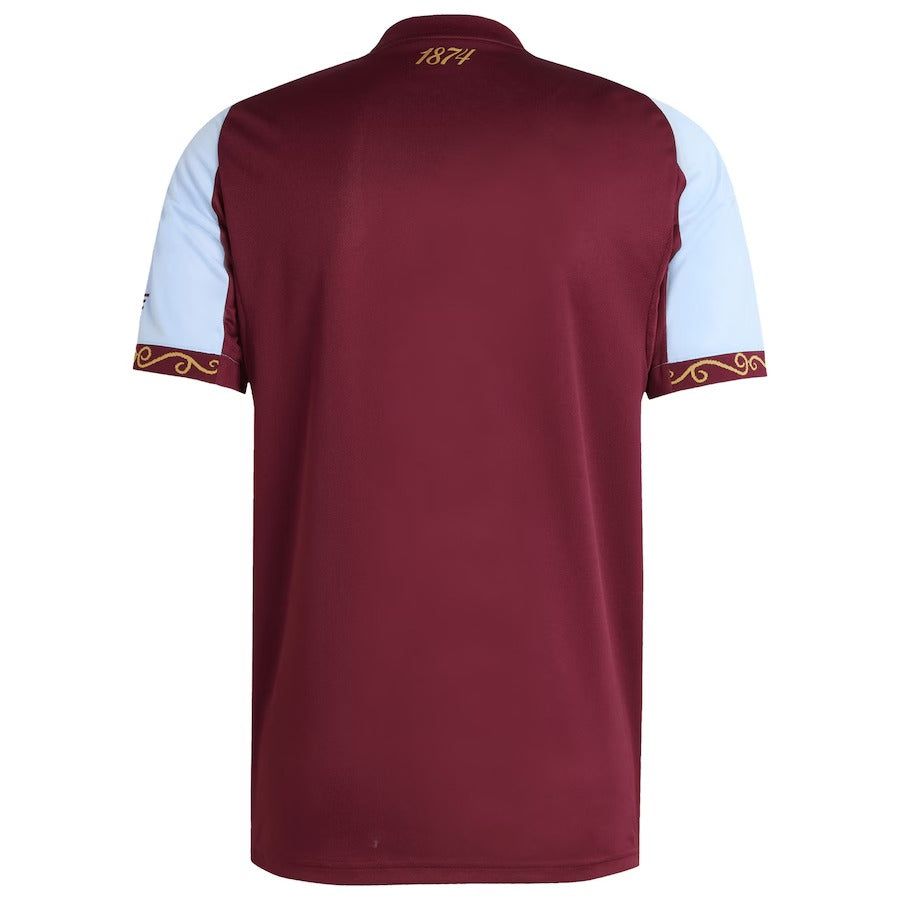 Heimtrikot Aston Villa Saison 2025 2026 offizielle Ausrüstung kastanienbraun und blau