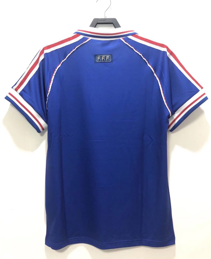 Frankreich Heimtrikot 1998 blau mit Hahn