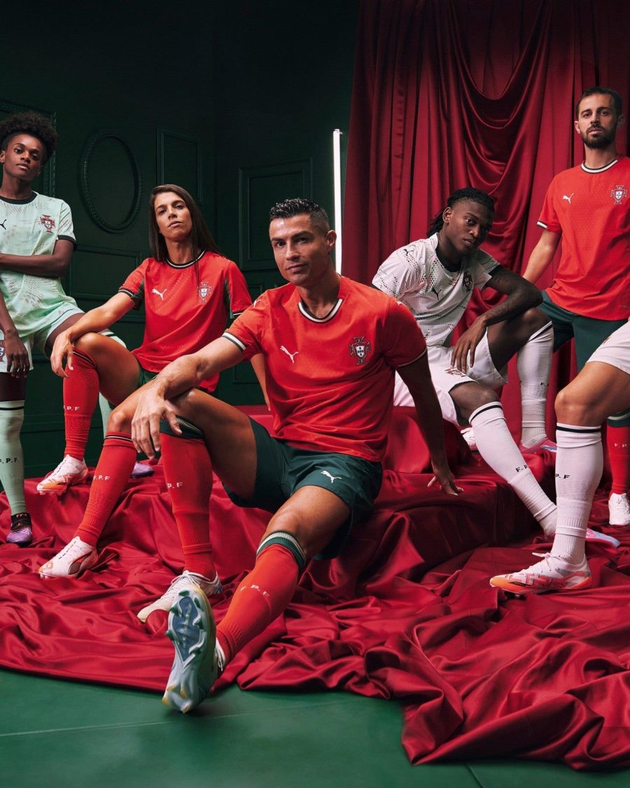 Heimtrikot Portugal Saison 2025 rot und grün