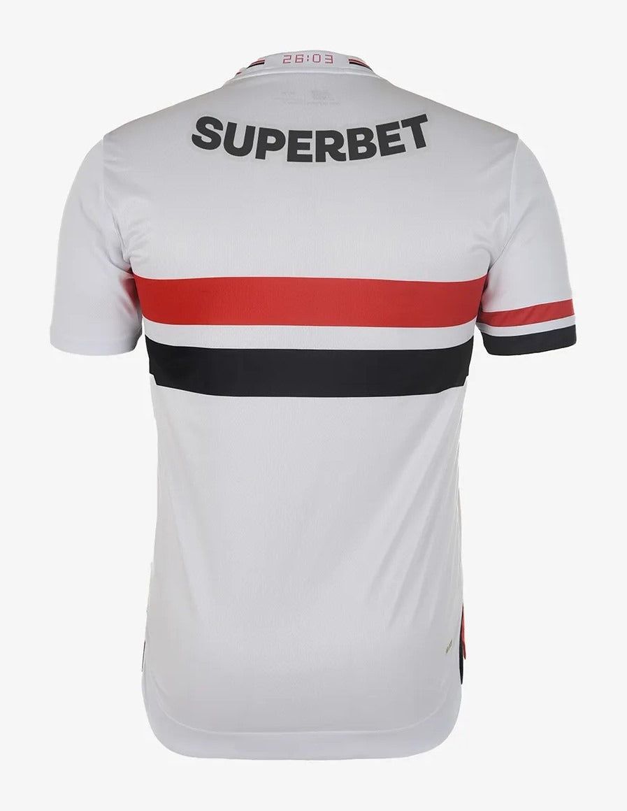 Sao Paulo FC Heimtrikot Saison 2025 offizielles Trikot weiß rot schwarz