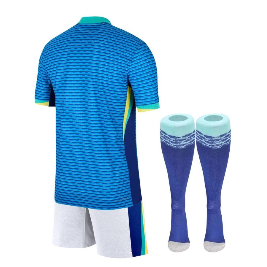 Brasilien Auswärtstrikot 2024 Kinder gelb-grünes Fußballtrikot