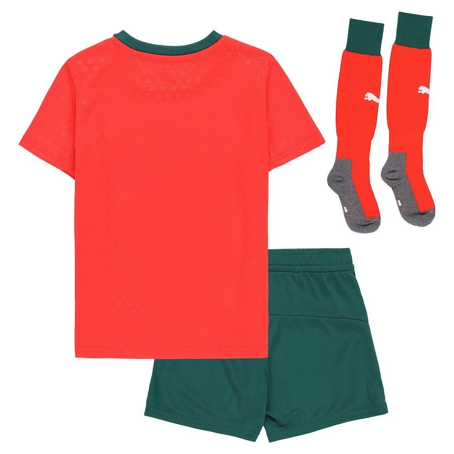 Kinder Trikot Portugal Heim Saison 2025 rot und grün