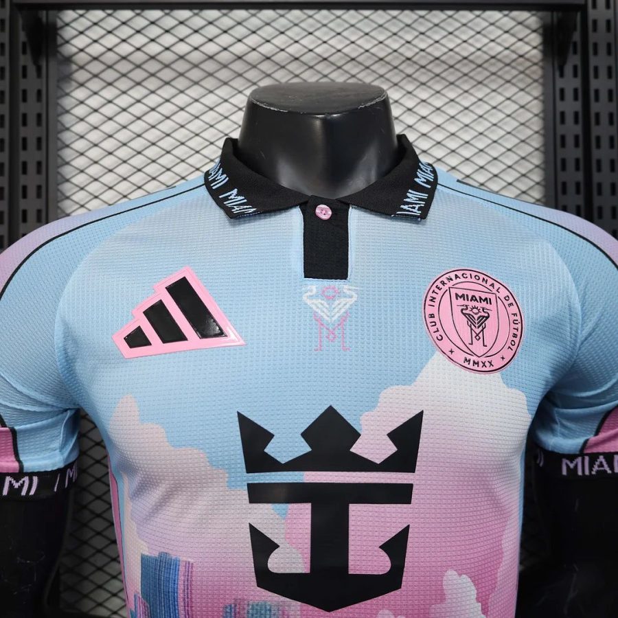 Inter Miami Vorbereitungstrikot Saison 2025 2026 rosa und schwarz