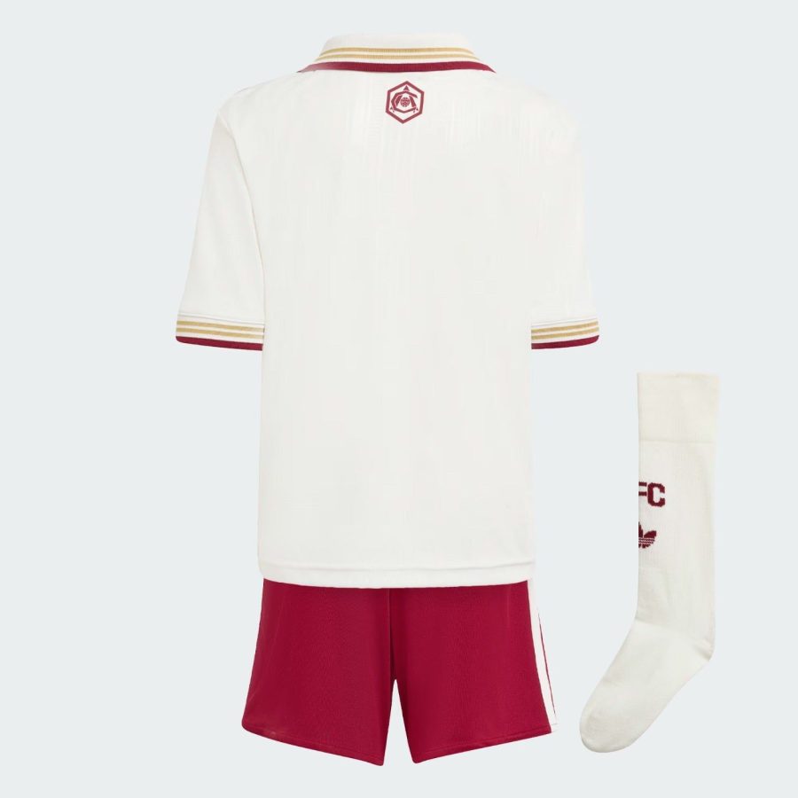 Auswärtstrikot Arsenal Kinder Saison 2025 2026 mit Shorts und Socken