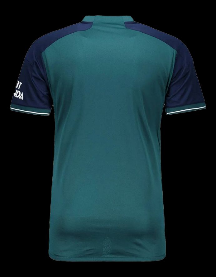 maillot-third-arsenal-saison-deux-mille-vingt-trois-deux-mille-vingt-quatre-tenue-exterieure-rouge-et-bleu-marine Auswärtstrikot Arsenal Saison 2023 2024 rot und marineblau