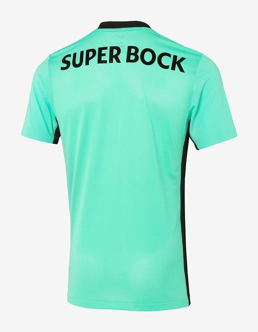 Auswärtstrikot Sporting CP Saison 2025/2026 grünes und schwarzes Auswärtstrikot