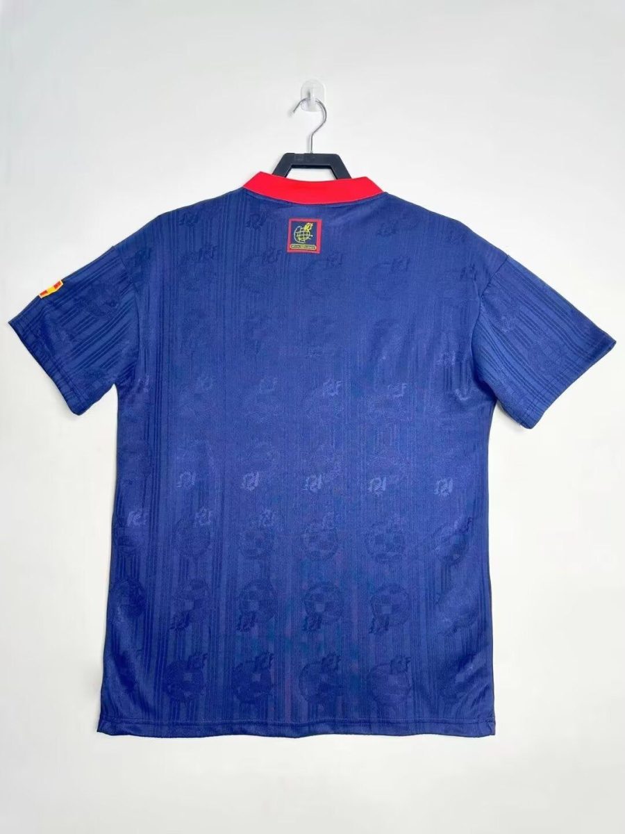 tenue-football-espagne-exterieur-style-annees-quatre-vingt-dix Spanien Fußballtrikot Auswärts Stil 1990er Jahre