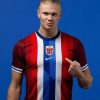 Offizielles Norwegen Heimtrikot 2024 rotes Trikot für Wikinger-Fans
