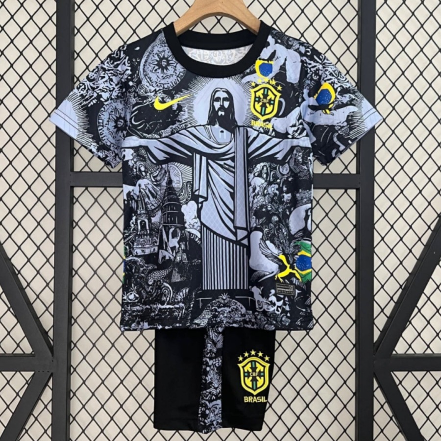 Trikot Brasilien Kinder 24/25 Schwarz Spezial