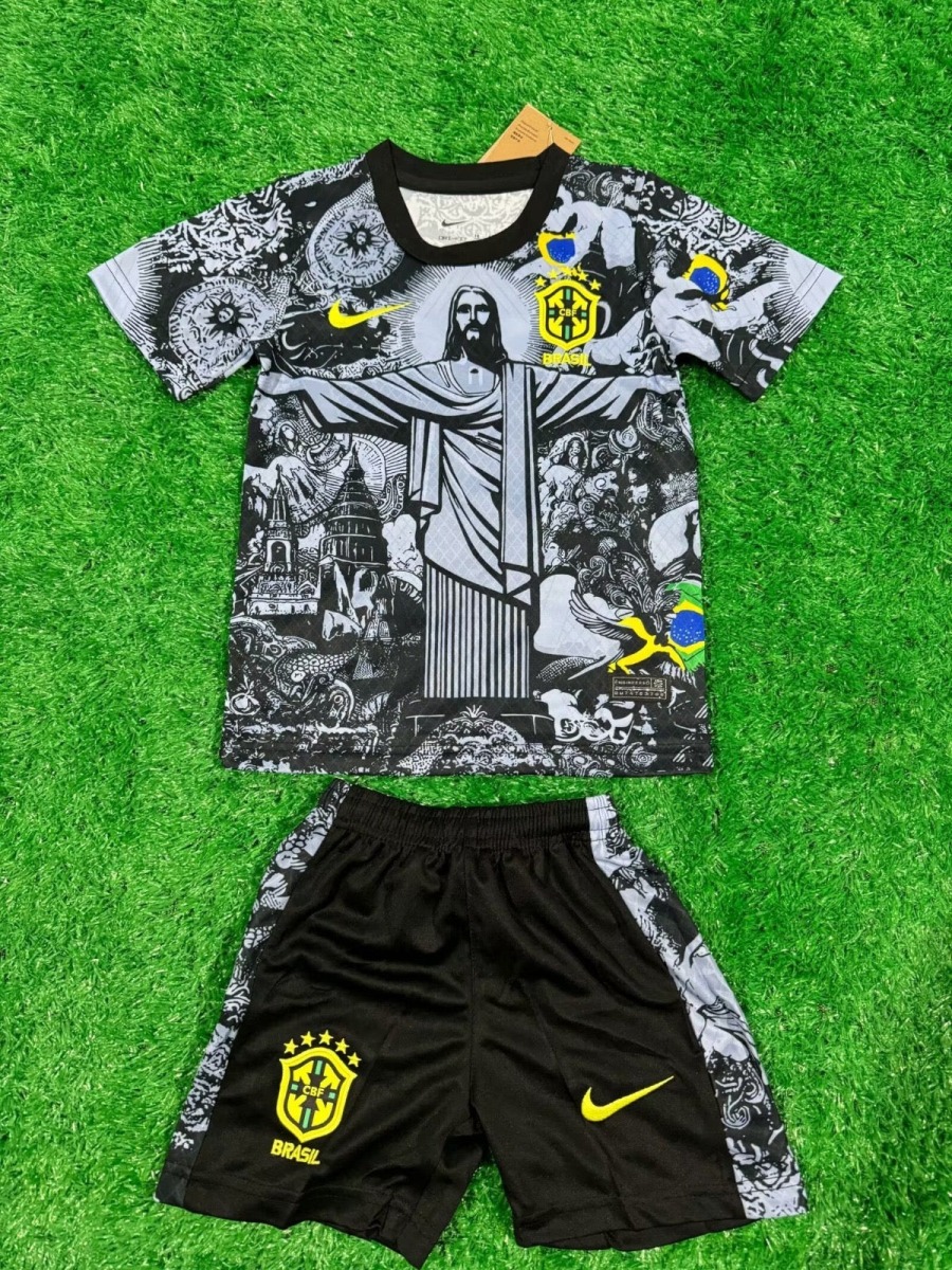Trikot Brasilien Kinder 24/25 Schwarz Spezial