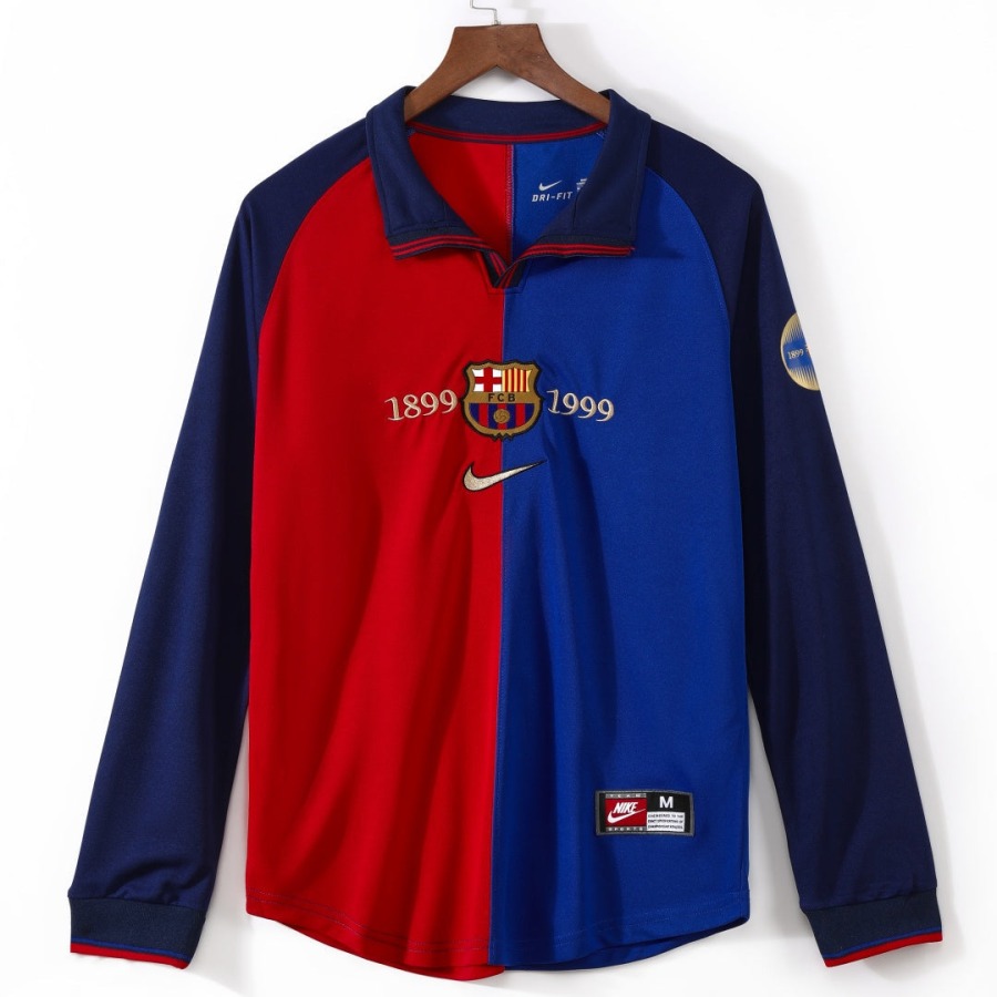 Barcelona Heimtrikot 1999-2000 Retro Langarm