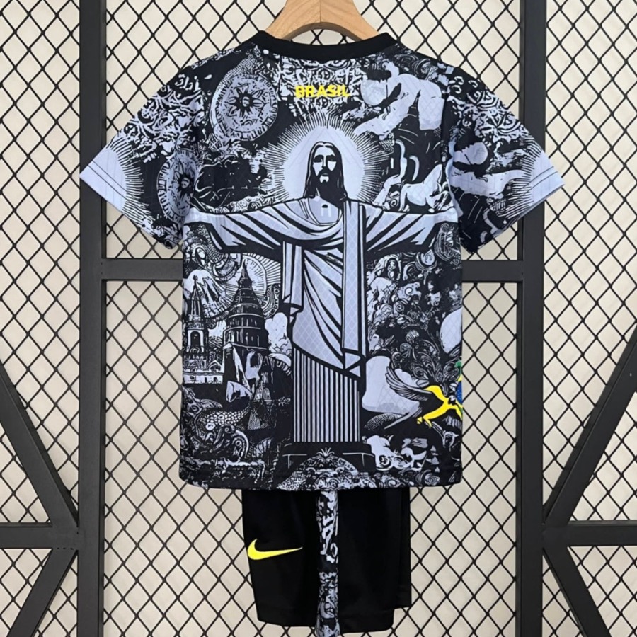 Trikot Brasilien Kinder 24/25 Schwarz Spezial