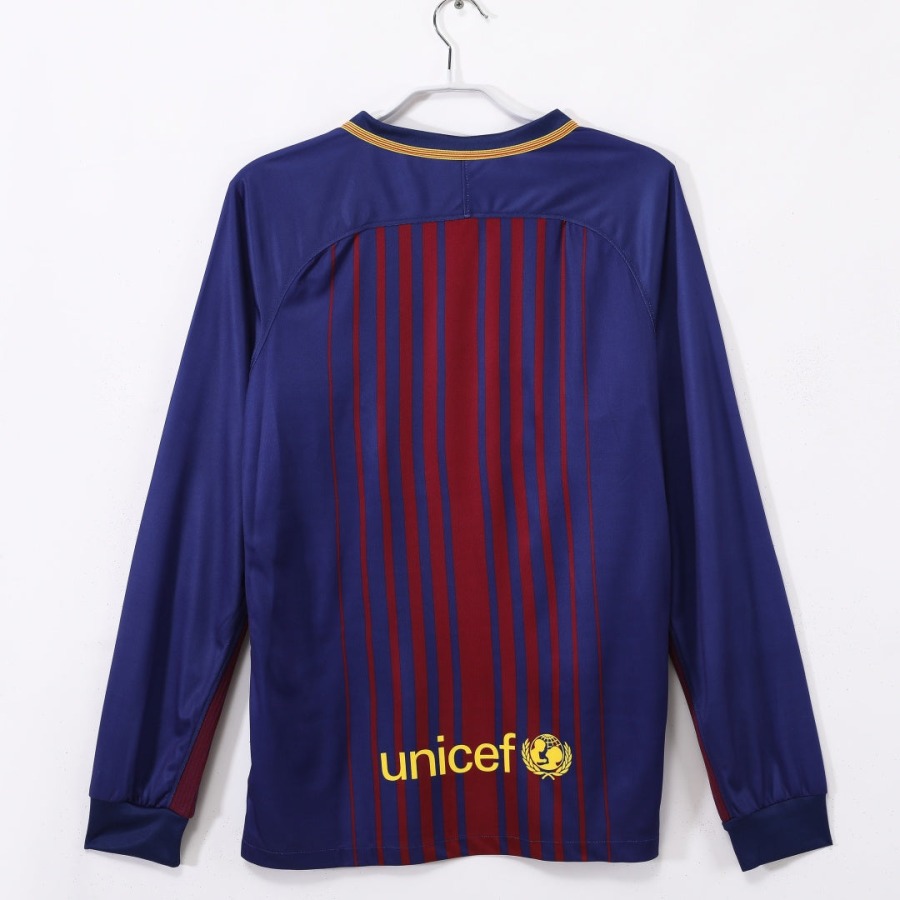 Barcelona Heimtrikot 2017-2018 Langarm Retro