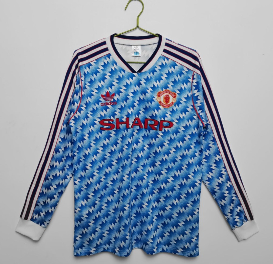 Manchester United 1991/92 Auswärtstrikot Langarm