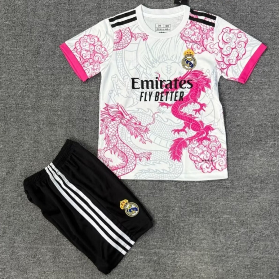Real Madrid 25/26 Kinder Trikot Pink Dragon