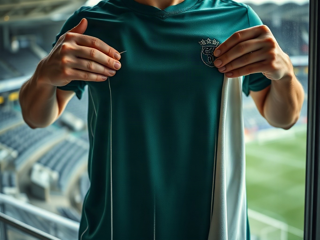 Farbvergleich: Waldgrünes Trikot versus gebrochenes Weiß bei heller Haut